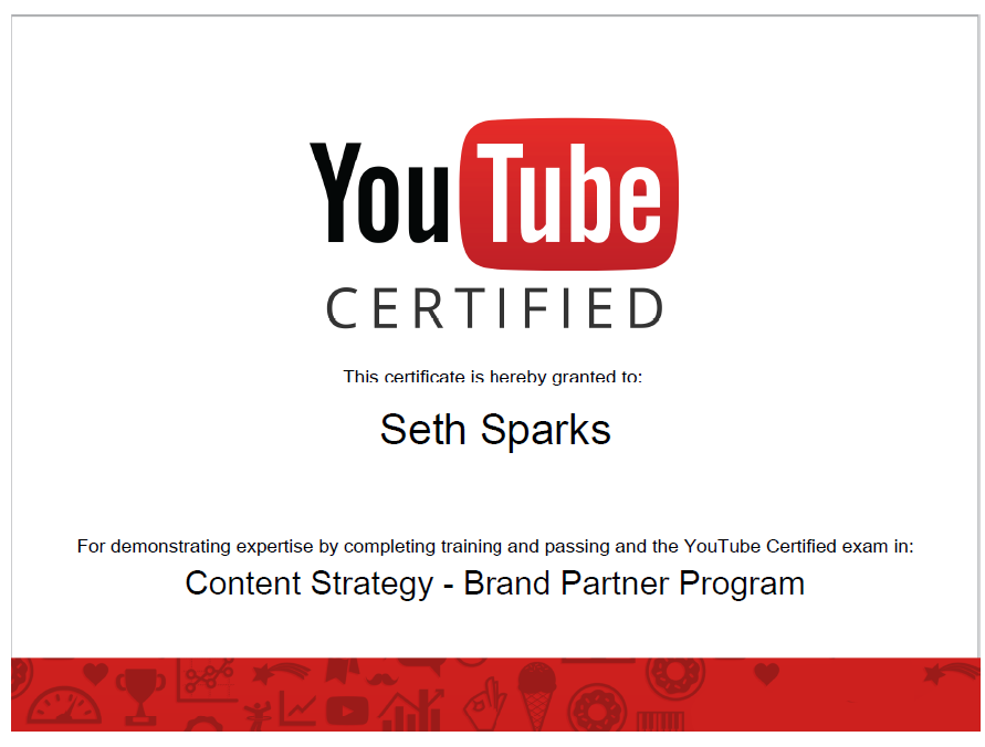 Certificate for Content Strategy from YouTube